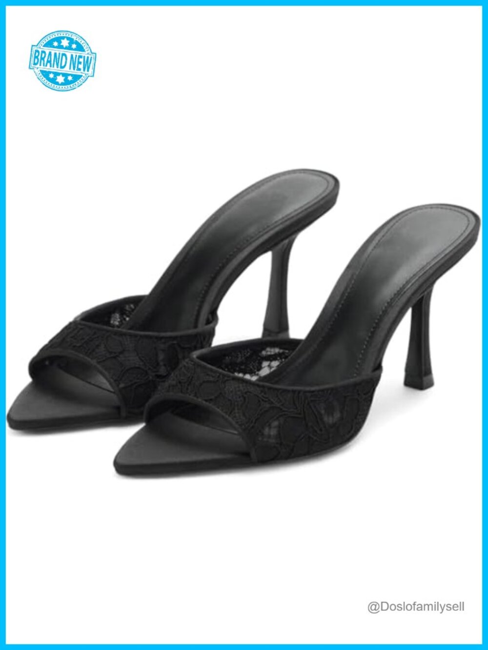 Womens Stiletto Heeled Sandals Pointed Toe Slingback PU Wedding Formal